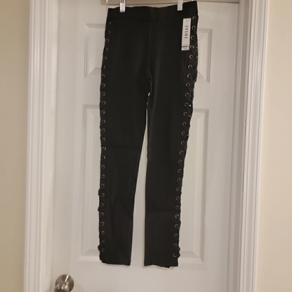 IVINI 🖤🤍🖤🤍 side tie stretch pants black size medium NWT